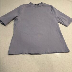 Anthropologie Maeve | Soft Purple Ribbed Short Sleeve Top, Size XL